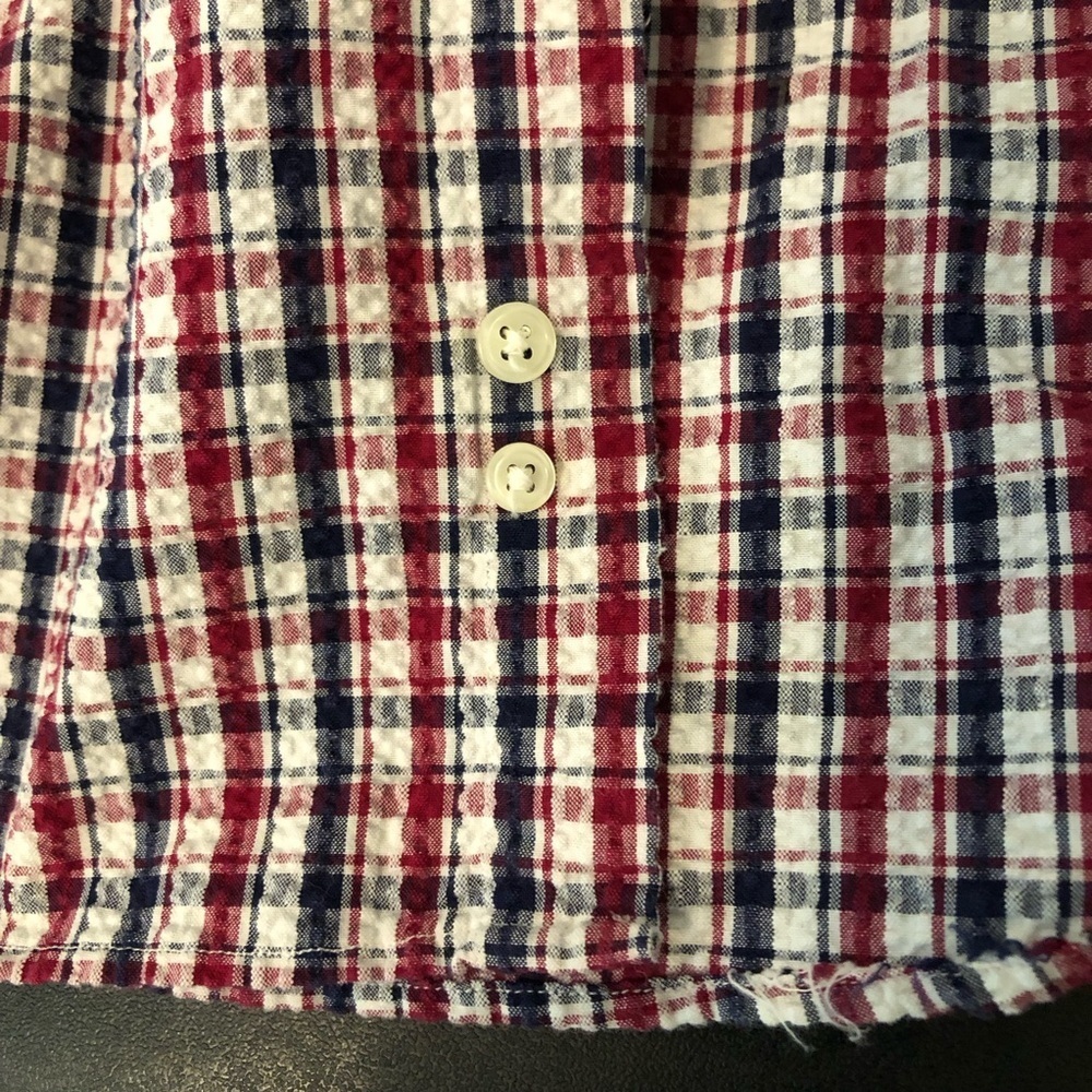 Tommy Hilfiger Vintage Check Long Sleeve Button Down Shirt Color Block Large - Picture 6 of 8